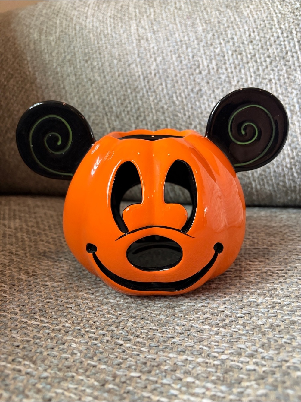Disney Parks Mickey Mouse Pumpkin Votive Candle Holder Jack O Lantern Halloween